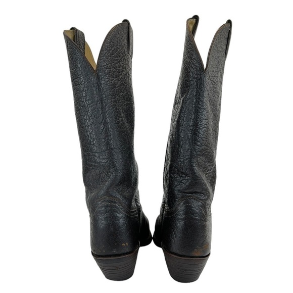 Vintage Justin Men’s Style 1310 Roper Dark Brown Bullhide Cowboy Boots - Picture 6 of 15